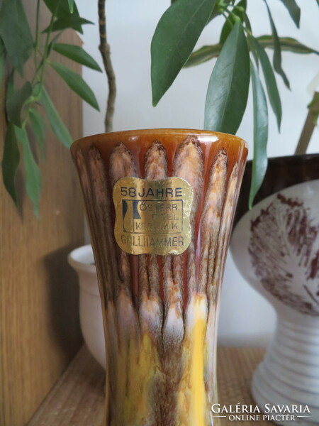 Mázas sorszámozott kerámia váza