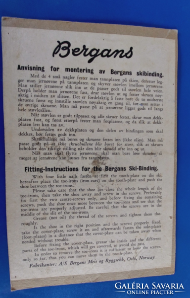 Bergans Ski-Binding  kb.1941. -  Knud Bergslien.híres festményével reklámozva - si reklám