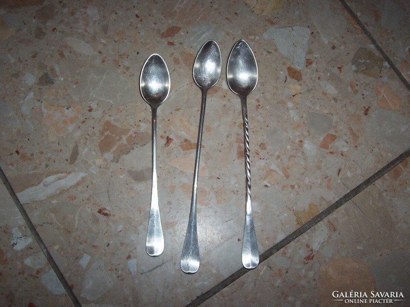 3 silver-plated long mixing spoons are sold together