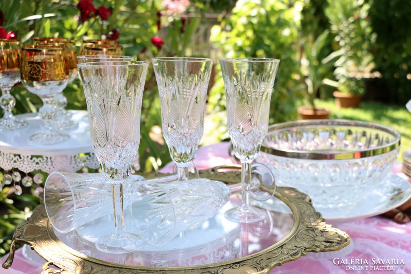 French lead crystal champagne glasses