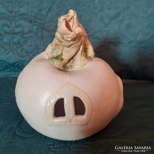 Ceramic vintage pumpkin lantern, candle holder
