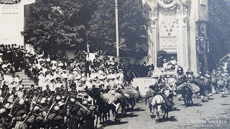 1908 Hungarian king József Ferenc Habsburg original contemporary jubilee parade photo sheet postcard
