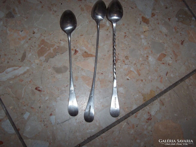 3 silver-plated long mixing spoons are sold together