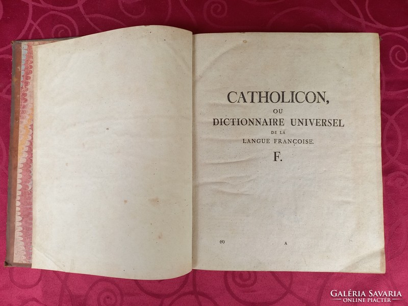 Antique book 1771 French-German dictionary catholicon,ou dictionnaireuniversel de la langue francoise