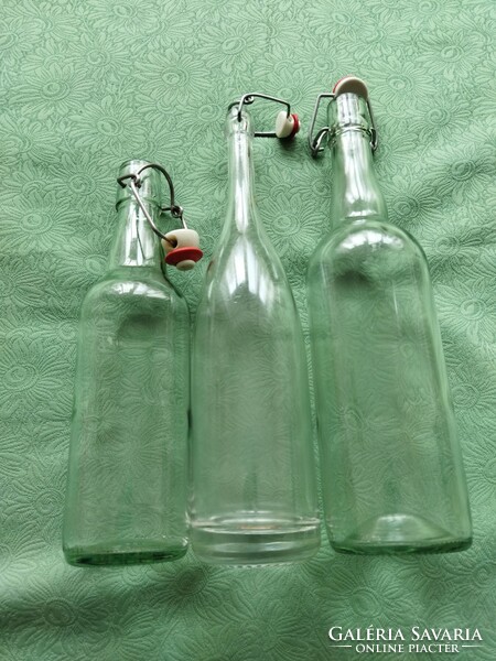 Bottles with buckles, 3 different ones together