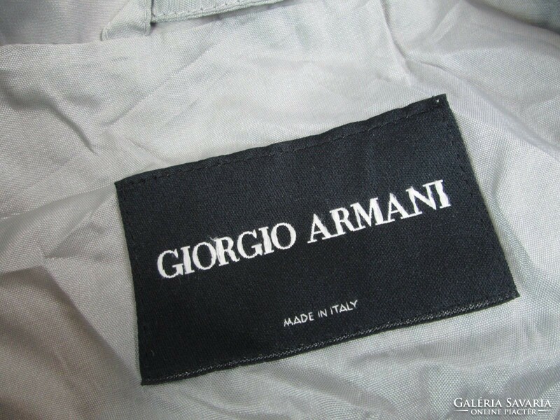 Original giorgio armani (l / xl) grey-silver women's waterproof jacket jacket