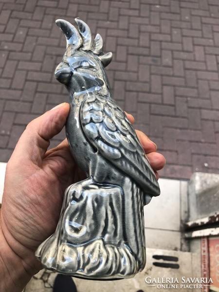 Ceramic parrot statue, Soviet, height 17 cm.