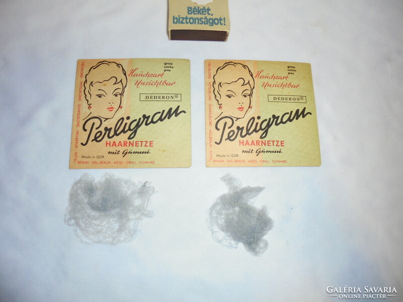 Two pieces of retro perligran hairnet in original packaging - together