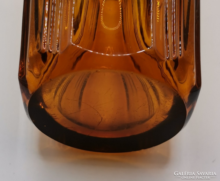 Antique Czech glass amber yellow vase