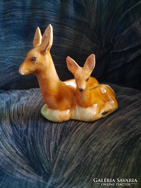 Painted porcelain figure deer