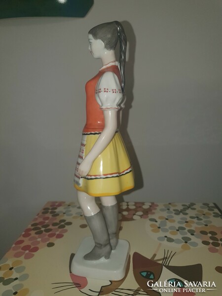 Hollóházi folk costume girl porcelain figurine 30 cm