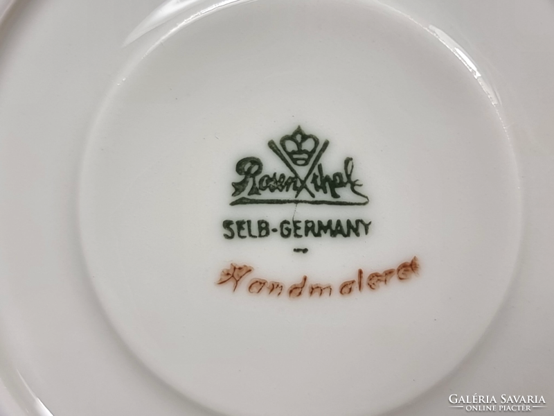 Rosenthal német porcelán csésze / kávéscsésze, aljával, aranyozott dekorral, XX.szd közepe körül.