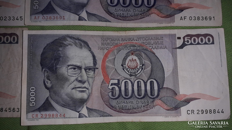 Old Yugoslavia 5000 dinars - tito dinars - beautiful - paper money 4 x 1985 - 4 in one according to the pictures