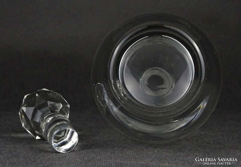 1O089 Régi kisméretű csiszolt dugós üveg asztali kínáló 23 cm