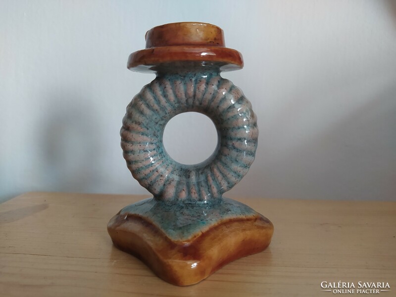 Marked terracotta candle holder