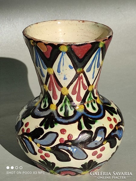 Lázi János antik kerámia kis váza jelzett