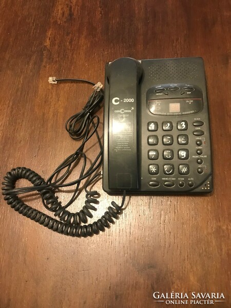 Old line telephone Concorde 2000 all digital auswering system brand. Black color.