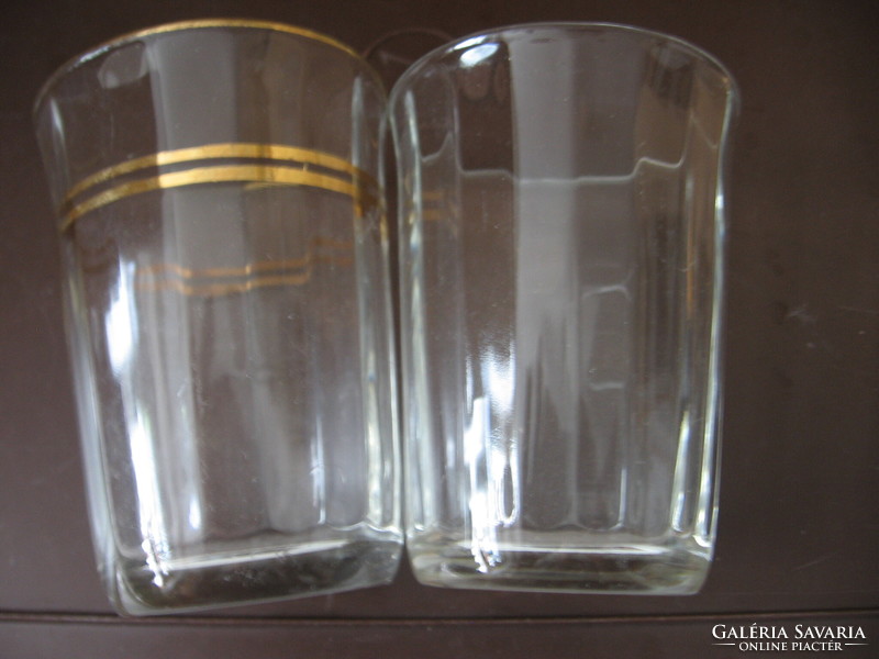 Antik Ruhrglas jelzett üveg pohár pár
