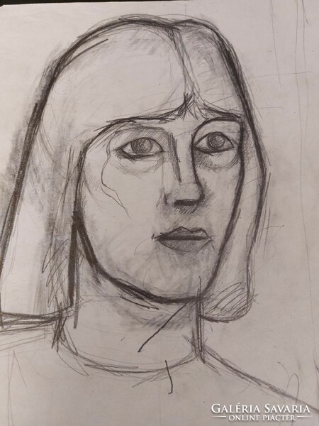 Female portrait pencil drawing