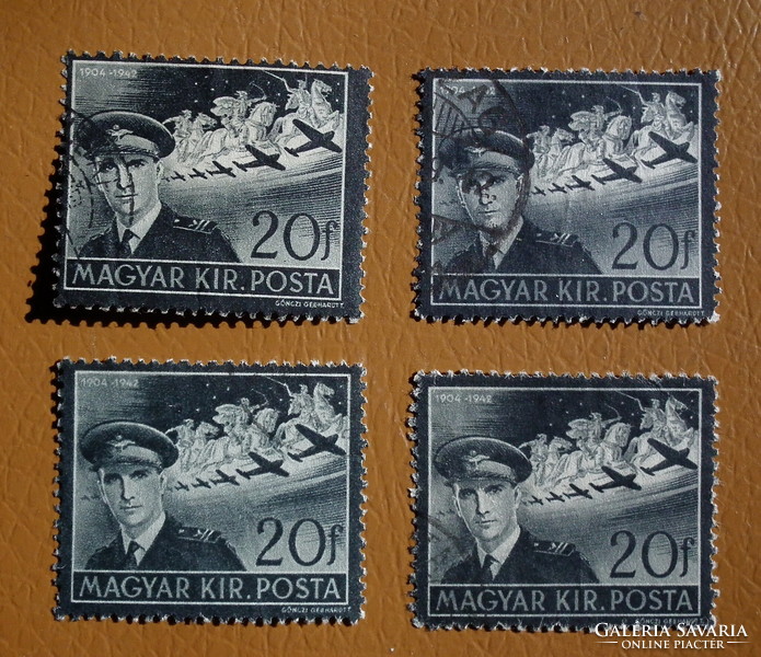 1942. Deputy governor's mourning stamp 4 pieces, one misprint - stamped