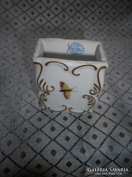 Herend porcelain match holder (pattern with pheasant rooster)