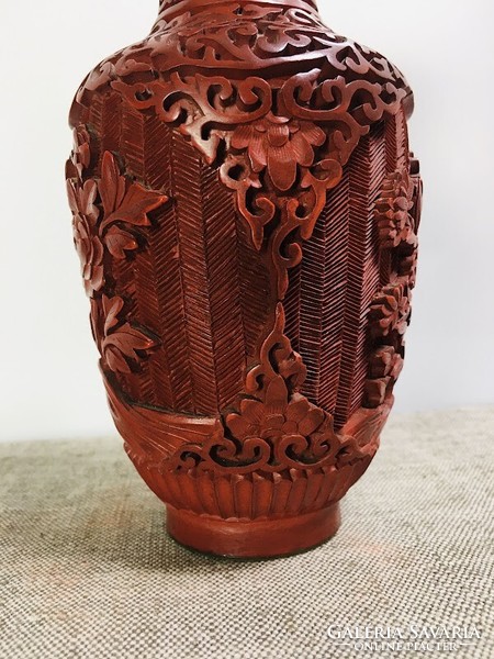 Kínai cinóberlakk váza - 51556