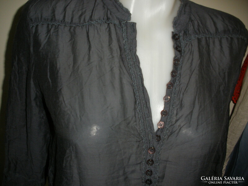 Cotton - silk tunic or dress, dark blue