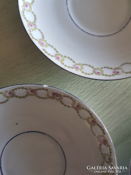 Régi rózsás porcelán tányér pótlásnak 3 db