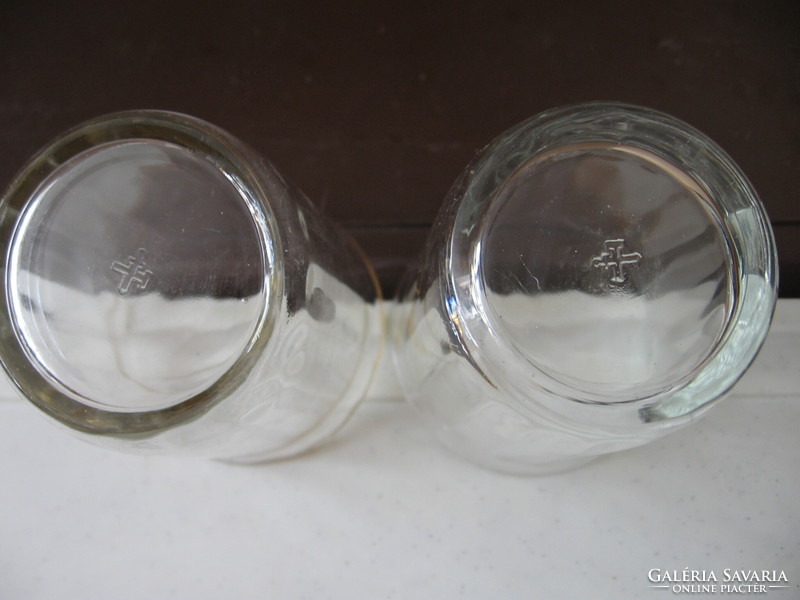 Antik Ruhrglas jelzett üveg pohár pár