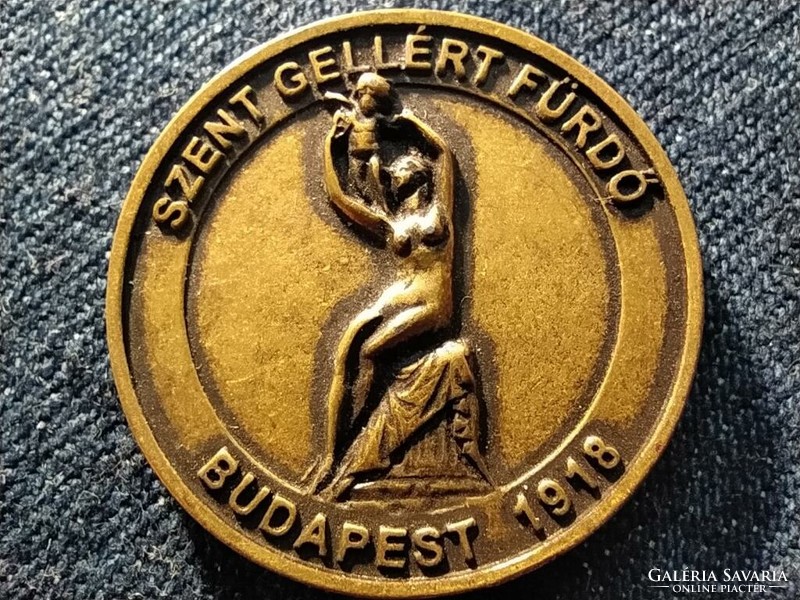 Szent Gellért Bath Budapest 1918 bronze commemorative medal (id79276)