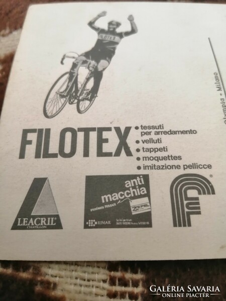 2 db Olasz képeslap. Profi kerékpárosok a '70-es évekből.