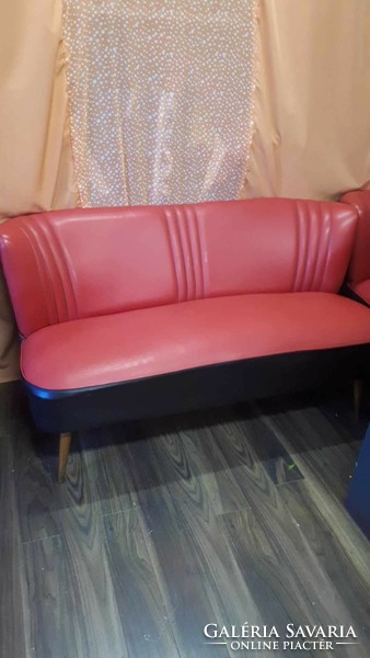 Sky club retro leather sofa with 2 armchairs