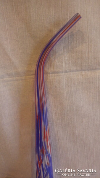 Antik színes Muranoi üveg pipa , pálinka szippantó gyűjtői darab