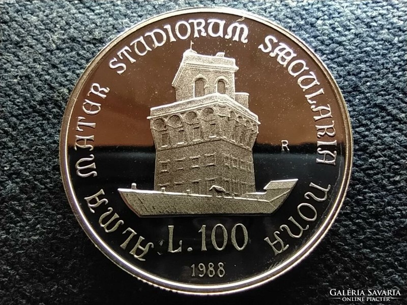Olaszország 900 éves a Bolognai Egyetem .835 ezüst 100 Líra 1988 R PP (id64937)