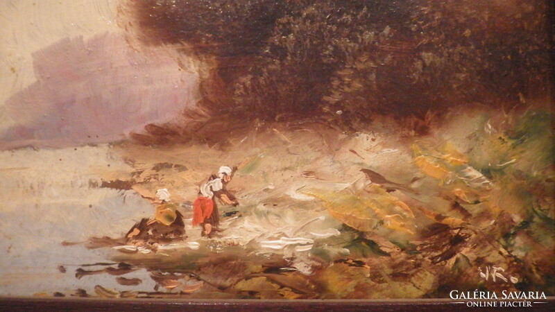 Vojnits richard landscape with figures oil painting