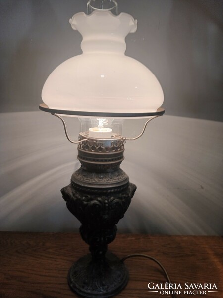 Antik spiater szecessziós angyalkás asztali lámpa. Alkudható.