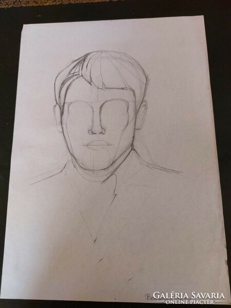Male pencil drawing portrait