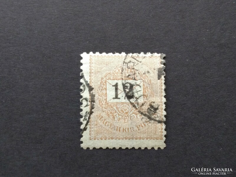 1898 Black numbered 12 kr. E 12:11 3/4 Budapest(st) g3