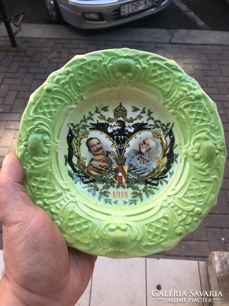 Ceramic commemorative plate from 1914, marked, size 22 cm.