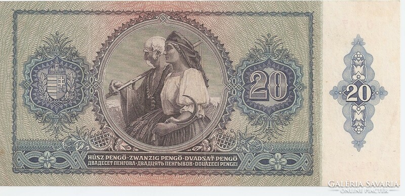 20 Pengős banknotes, from 1941, 4 pcs
