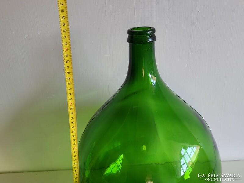 Old large size 15 liter green glass glass balloon wine bottle bottle home decoration