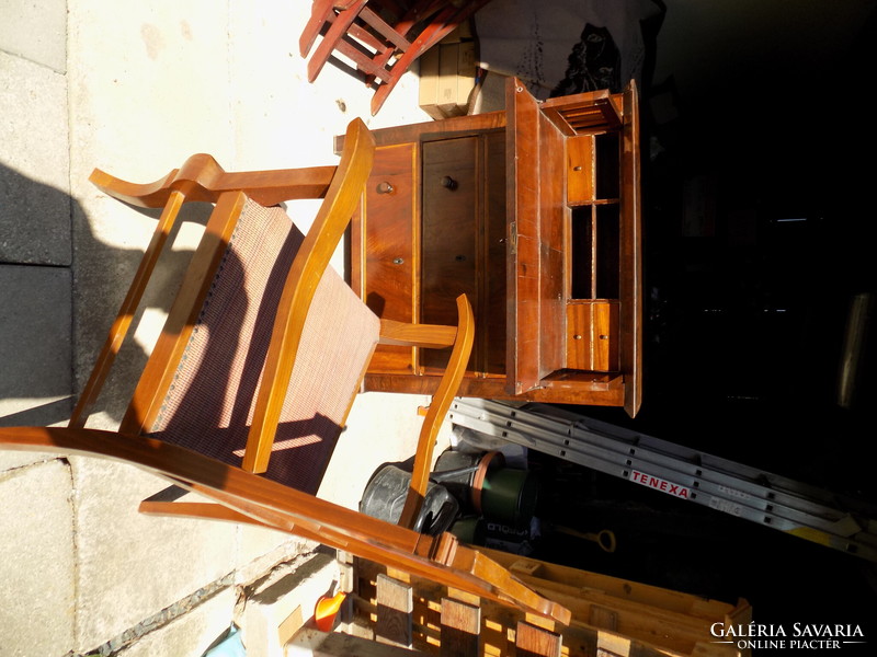 Biedermeier secretary desk for renovation + upholstered chair!