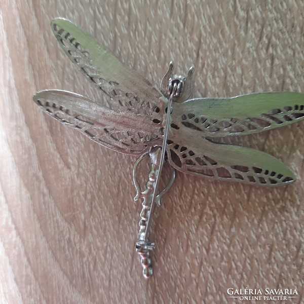 Dragonfly shaped stone brooch