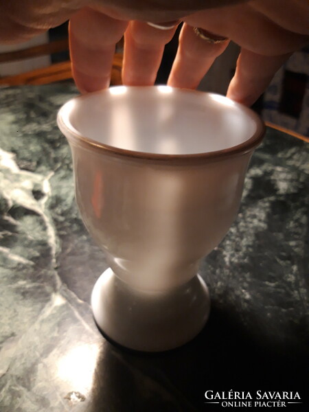 Milk glass equestrian cup / vase