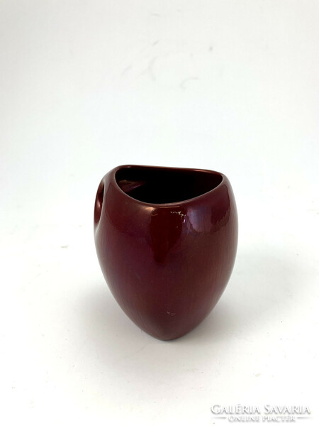 Zsolnay vase with burgundy iridescent glaze, designed by Palatine Judit - 4911