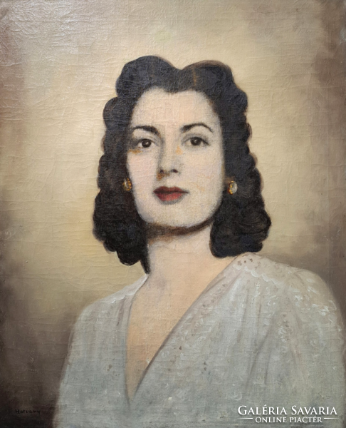 With the mark of eighty: female portrait (oil painting on canvas)