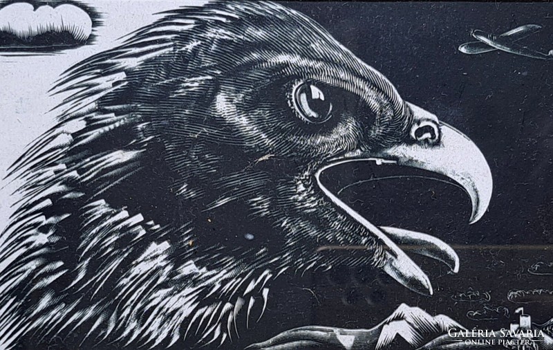 Molnár c. Pál: the two eagles - woodcut