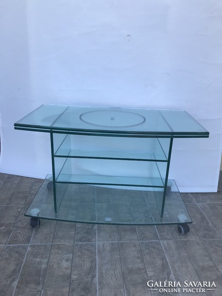 Üveg asztal ESG üveg teteje forgatható
