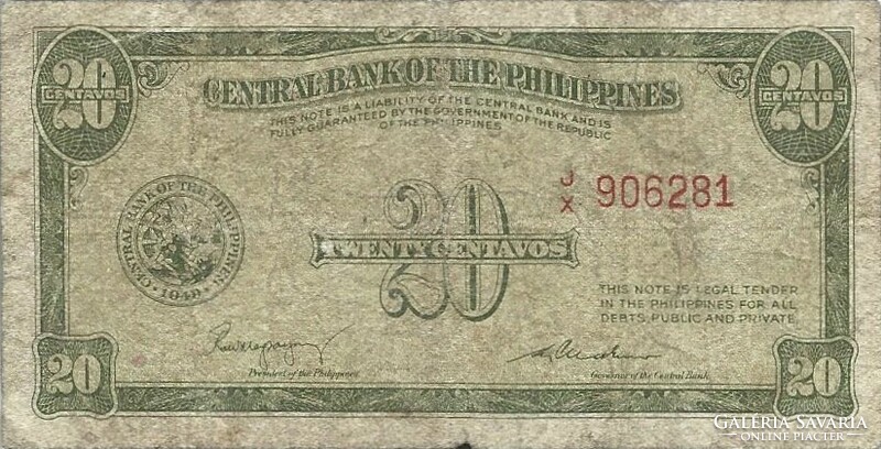 20 Centavos 1949 Philippines