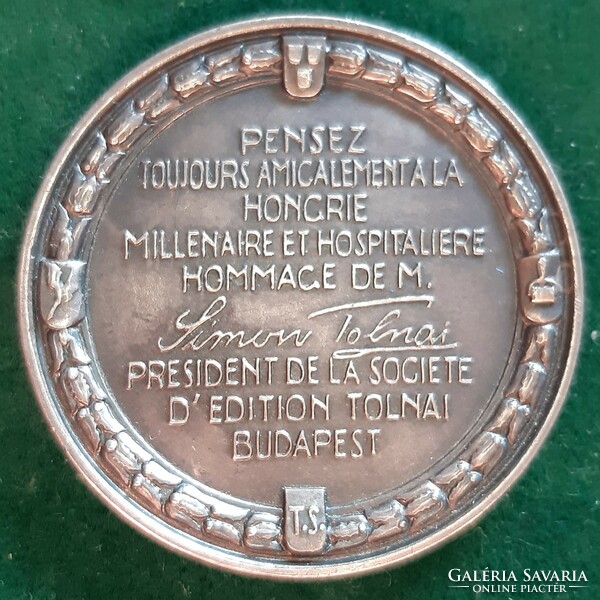 Millennium coin of the Tolna publishing house, signed by Simon Tolna